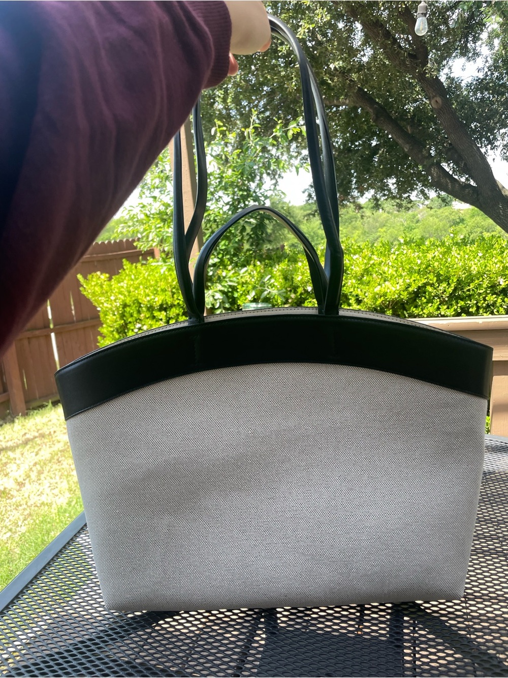 GAP Black & Canvas Tote with Top Handles, NWT